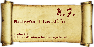 Milhofer Flavián névjegykártya